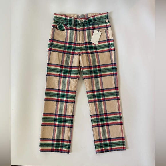 Father’s Daughter LA Raegan Denim Pants - plaid 28 - Picture 3 of 7